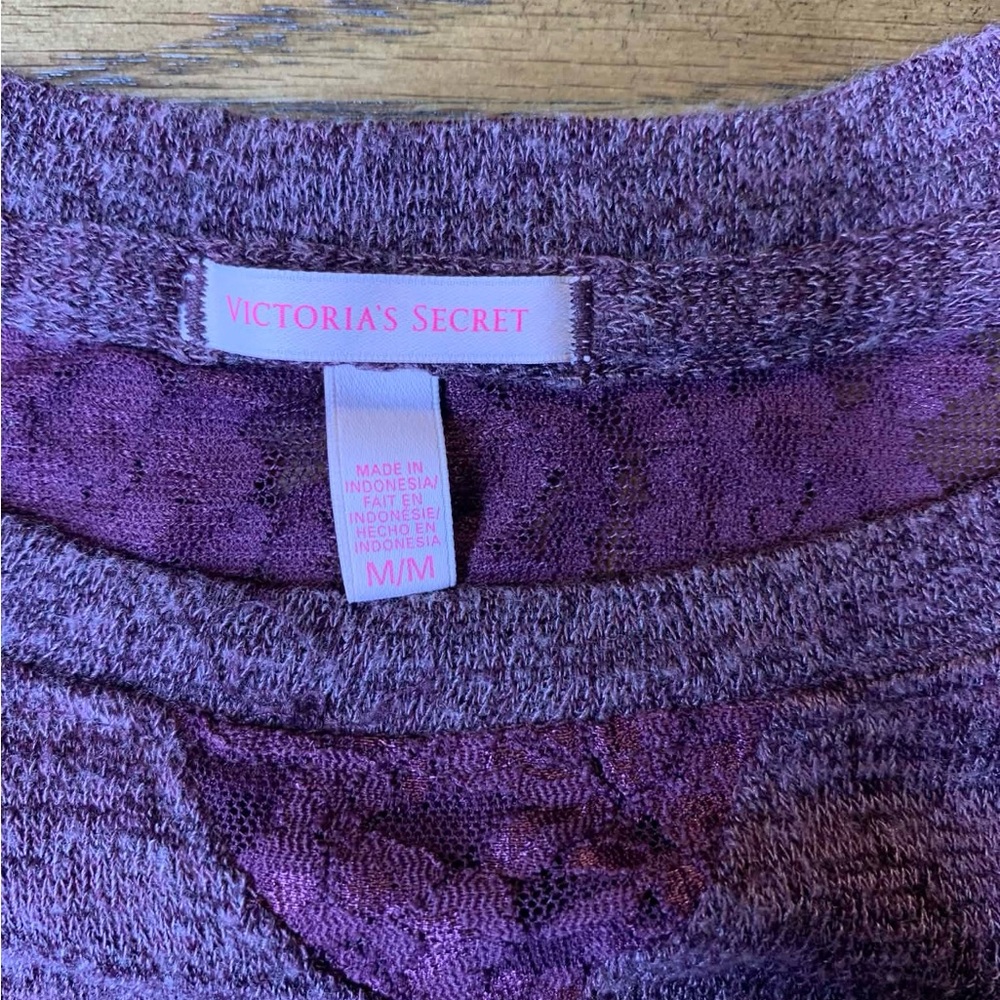 Victoria's Secret Sweater Womens Size Medium Purple Heather Knit Pullover Top - Picture 5 of 8